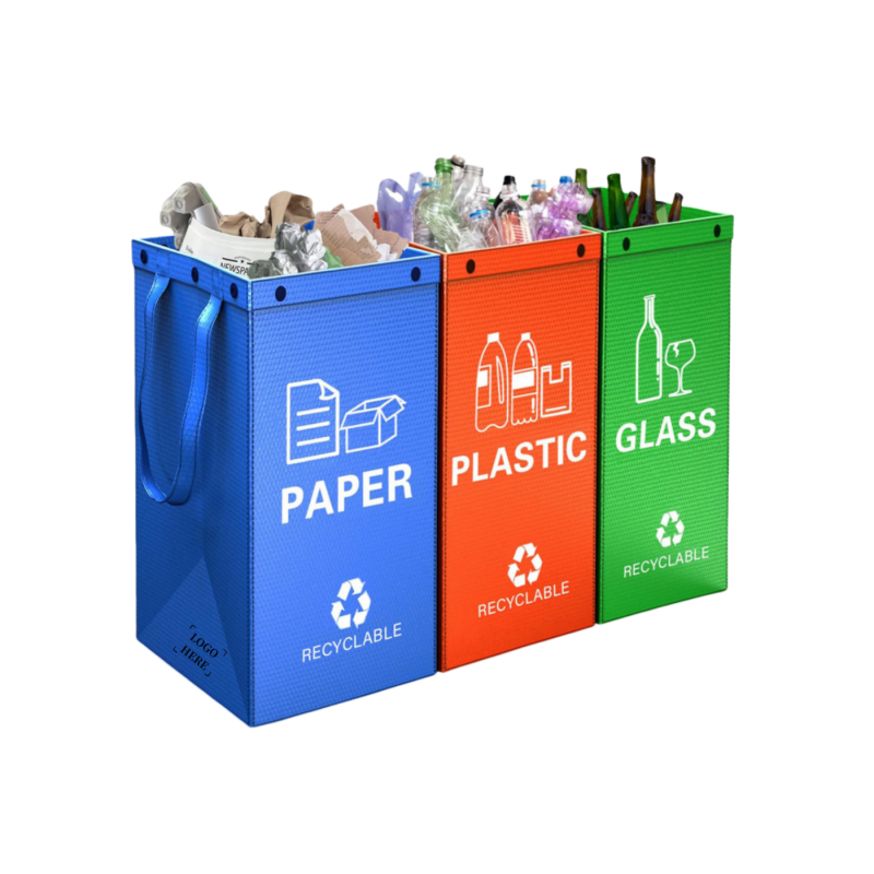 Large Recycling Waste Bin Bags Trash Sorting Organizer