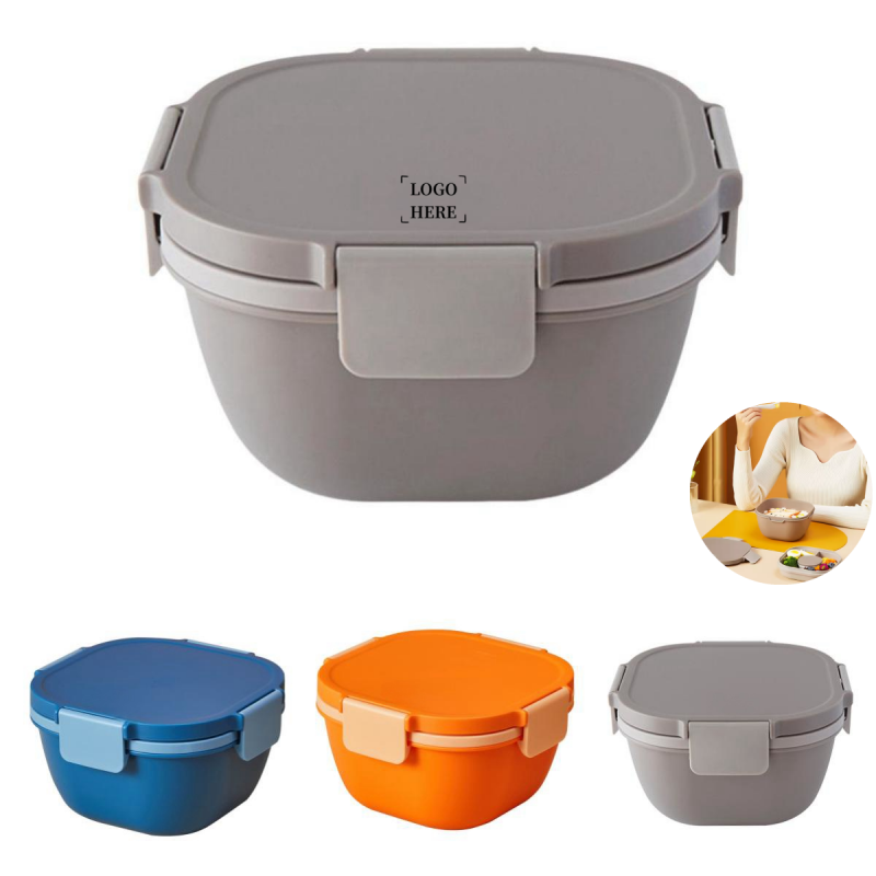 Silicone Salad Bowl Lunch Box with Fork