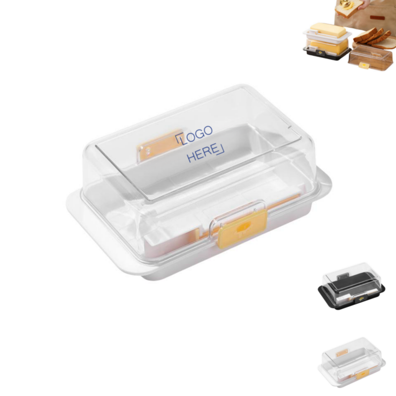 Plastic Butter Dish Container w/ Lid & Cutter