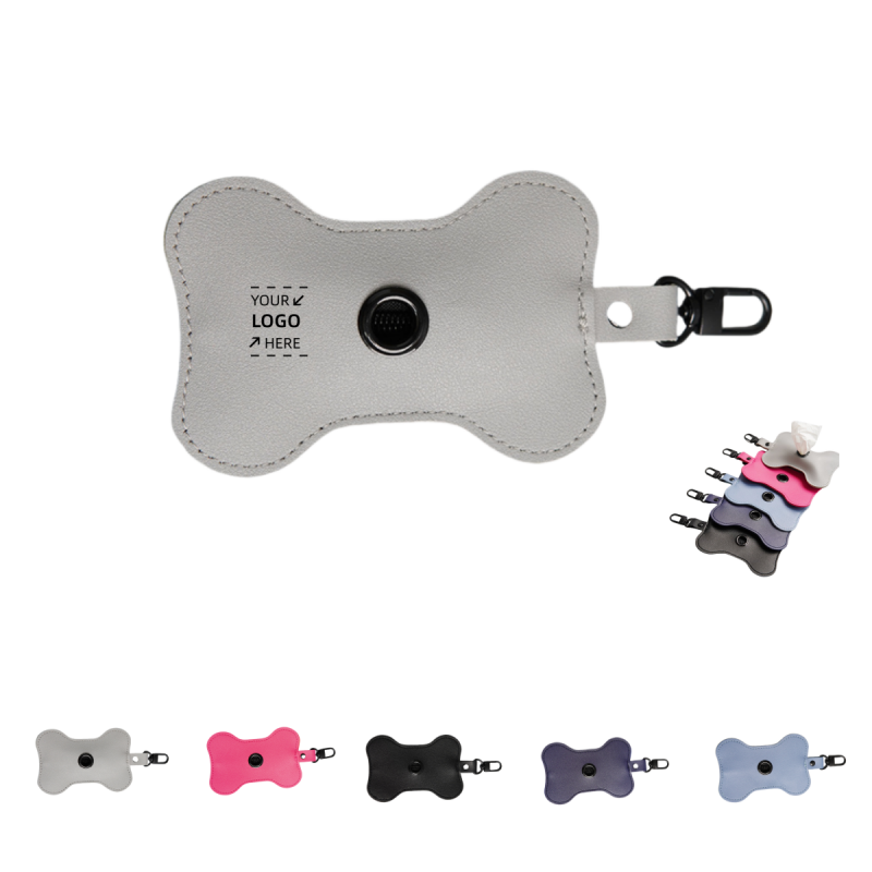 Dog Poop Bag Dispenser w/ Carabiner - Bone Shaped