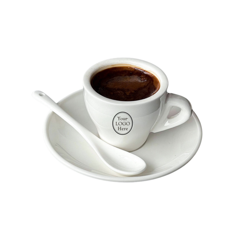 2.7Oz Ceramic Espresso Cup with Saucer and Spoon Set