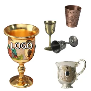 Metal Embossed Vintage Wine Glass
